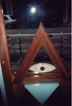 Bespoke expo for Optician shop renovation Italy-door handle